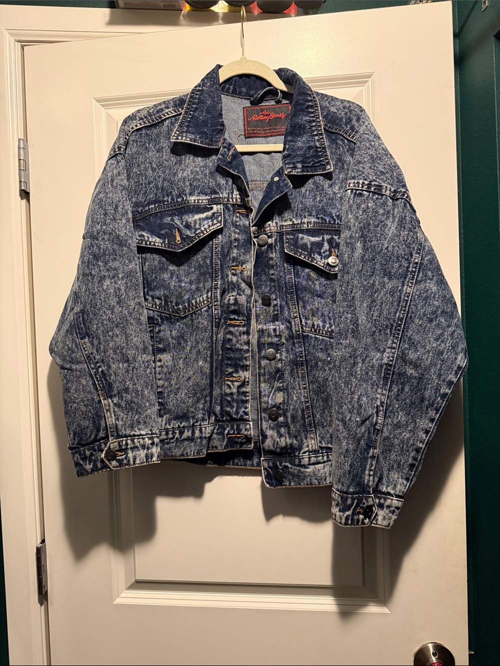 the Rolling Stones Black and Red Label Denim Jacket
